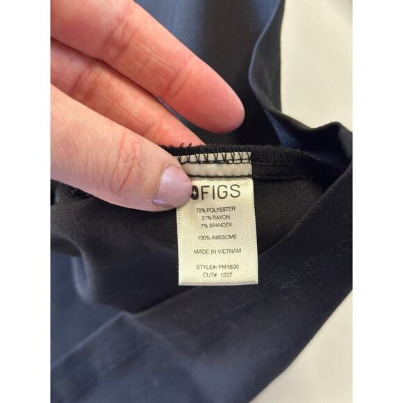 Figs Leon Three-Pocket Scrub Top BLACK Size XL - Picture 3 of 4